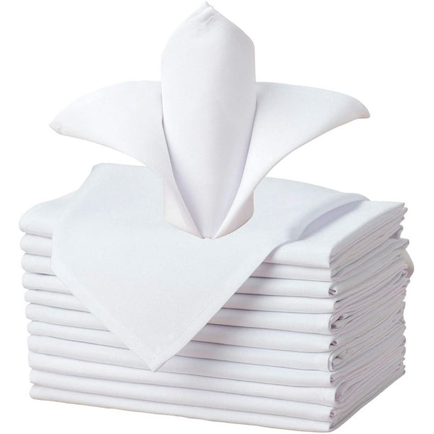 100 pcs 17"x17" or 20"x20" Polyester Cloth Linen Dinner Napkins w or w/o Rings